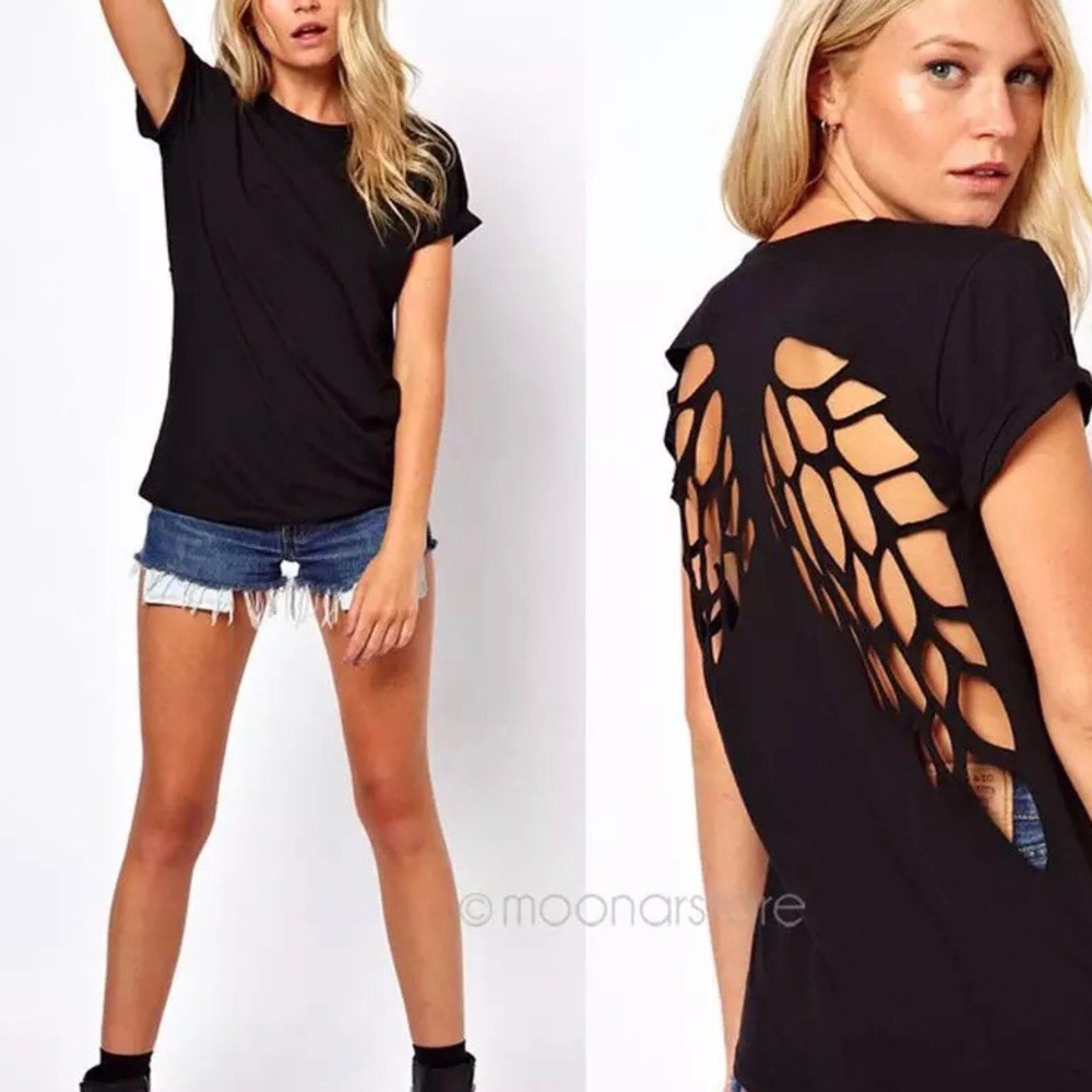 Casual Cutout T Shirt (white or black)